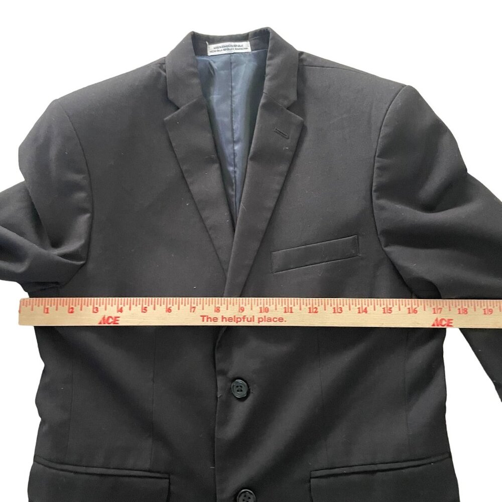 Izod Wool Single-Breasted Blazer Jacket Boys Size 16 Black Business Career - Picture 12 of 13